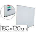 PIZARRA BLANCA ROCADA ACERO VITRIFICADO MAGNETICO MARCO ALUMINIO Y CANTONERAS PVC 180X120 CM INCLUYE