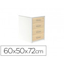 CAJONERA ROCADA CON CUATRO CAJONES SERIE STORE 60X50X72 CM ACABADO AW04 BLANCO/BLANCO