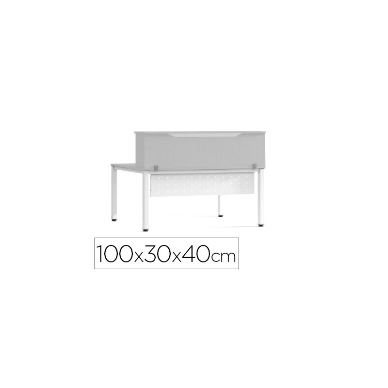 MOSTRADOR DE ALTILLO ROCADA VALIDO PARA MESAS WORK METAL EXECUTIVE 100X30X40 CM ACABADO AW04 BLANCO/