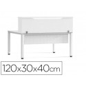 MOSTRADOR DE ALTILLO ROCADA VALIDO PARA MESAS WORK METAL EXECUTIVE 120X30X40 CM ACABADO AW04 BLANCO/