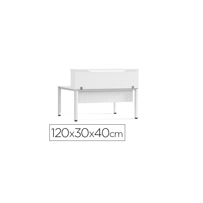 MOSTRADOR DE ALTILLO ROCADA VALIDO PARA MESAS WORK METAL EXECUTIVE 120X30X40 CM ACABADO AW04 BLANCO/