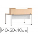 MOSTRADOR DE ALTILLO ROCADA VALIDO PARA MESAS WORK METAL EXECUTIVE 140X30X40 CM ACABADO AA01 HAYA/HA