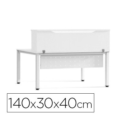 MOSTRADOR DE ALTILLO ROCADA VALIDO PARA MESAS WORK METAL EXECUTIVE 140X30X40 CM ACABADO AW04 BLANCO/