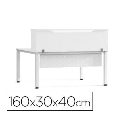 MOSTRADOR DE ALTILLO ROCADA VALIDO PARA MESAS WORK METAL EXECUTIVE 160X30X40 CM ACABADO AW04 BLANCO/