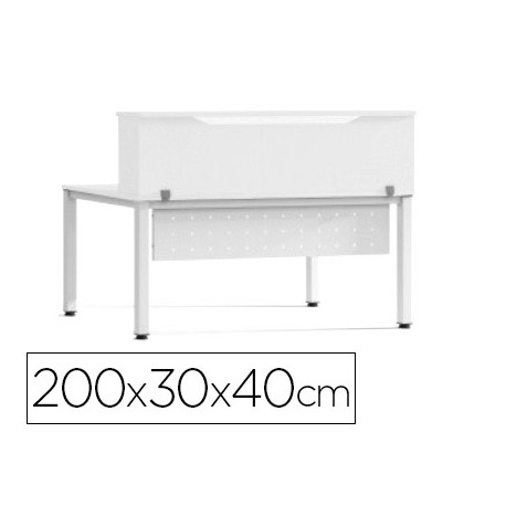 MOSTRADOR DE ALTILLO ROCADA VALIDO PARA MESAS WORK METAL EXECUTIVE 200X30X40 CM ACABADO AW04 BLANCO/