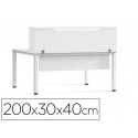 MOSTRADOR DE ALTILLO ROCADA VALIDO PARA MESAS WORK METAL EXECUTIVE 200X30X40 CM ACABADO AW04 BLANCO/