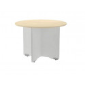 MESA DE REUNION ROCADA MEETING 3006AB01 ESTRUCTURA MADERA GRIS ALUMINIO EN ASPAS TABLERO HAYA 120 CM