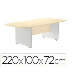 MESA DE REUNION ROCADA MEETING 3003AB02 ESTRUCTURA MADERA GRIS ALUMINIO TABLERO MADERA GRIS 220X100X