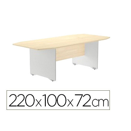 MESA DE REUNION ROCADA MEETING 3003AB02 ESTRUCTURA MADERA GRIS ALUMINIO TABLERO MADERA GRIS 220X100X