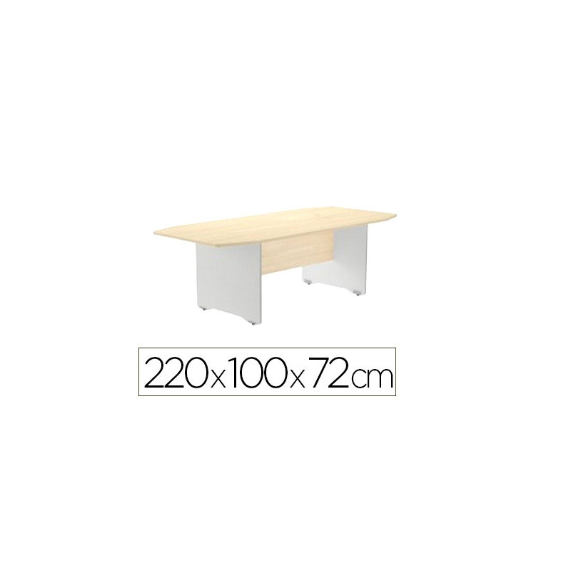 MESA DE REUNION ROCADA MEETING 3003AB02 ESTRUCTURA MADERA GRIS ALUMINIO TABLERO MADERA GRIS 220X100X