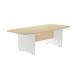 MESA DE REUNION ROCADA MEETING 3003AW02 ESTRUCTURA MADERA BLANCO TABLERO MADERA GRIS 220X100X72 CM