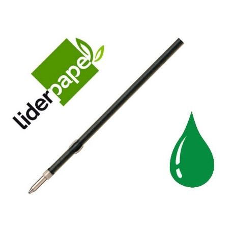 RECAMBIO BOLIGRAFO LIDERPAPEL GUMMY TOUCH RETRACTIL 1,0 MM TINTA VERDE BOLSA DE 10 UNIDADES