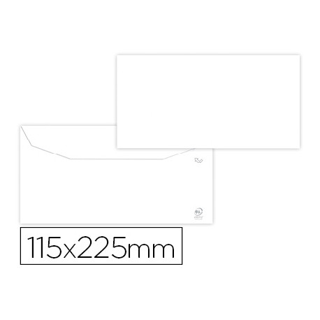 SOBRE LIDERPAPEL BLANCO 115X225 MM SOLAPA ENGOMADA PAPEL OFFSET 80 GR CAJA DE 500 UNIDADES