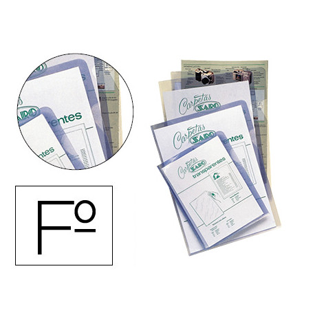 CARPETA DOSSIER U?ERO SARO PVC FOLIO 280 MC TRANSPARENTE