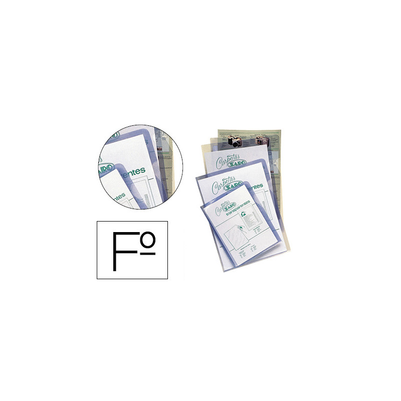 CARPETA DOSSIER U?ERO SARO PVC FOLIO 280 MC TRANSPARENTE