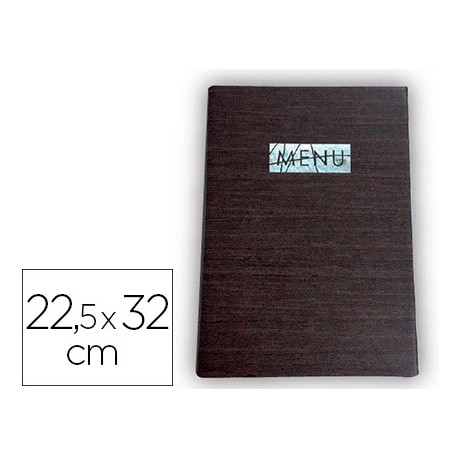 PORTA MENUS LIDERPAPEL PU CON SUJECCION EN ESQUINAS PARA 2 HOJAS 22,5 X 32 CM