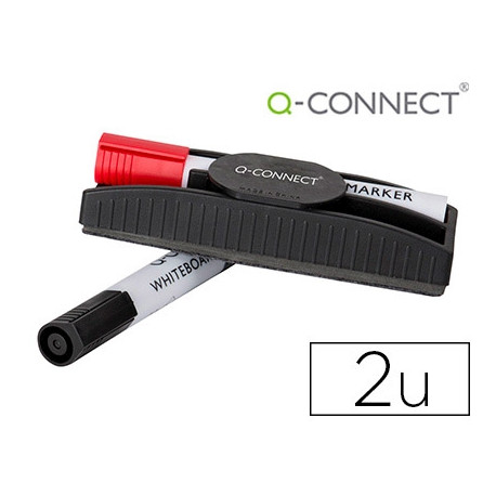 BORRADOR Q-CONNECT MAGNETICO CON ROTULADOR ROJO Y NEGRO PARA PIZARRA BLANCA