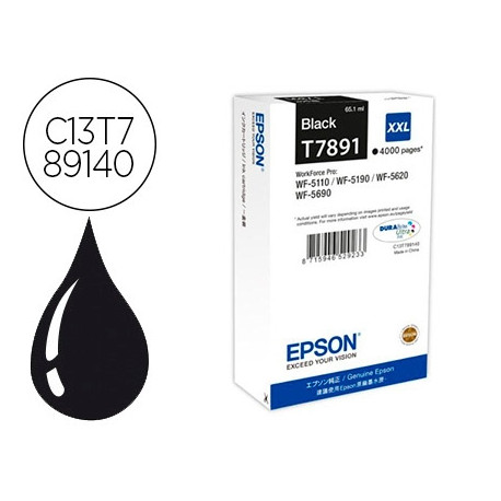 INK-JET EPSON T7891XXL WF-5110 / 5190 / 5620 / 5690 NEGRO ALTA CAPACIDAD