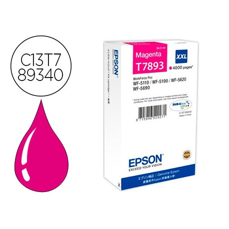 INK-JET EPSON T7893XXL WF-5110 / 5190 / 5620 / 5690 MAGENTA ALTA CAPACIDAD