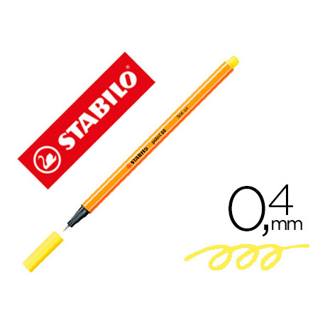 ROTULADOR STABILO PUNTA DE FIBRA POINT 88 AMARILLO LIMON PUNTA FINA 0,4MM