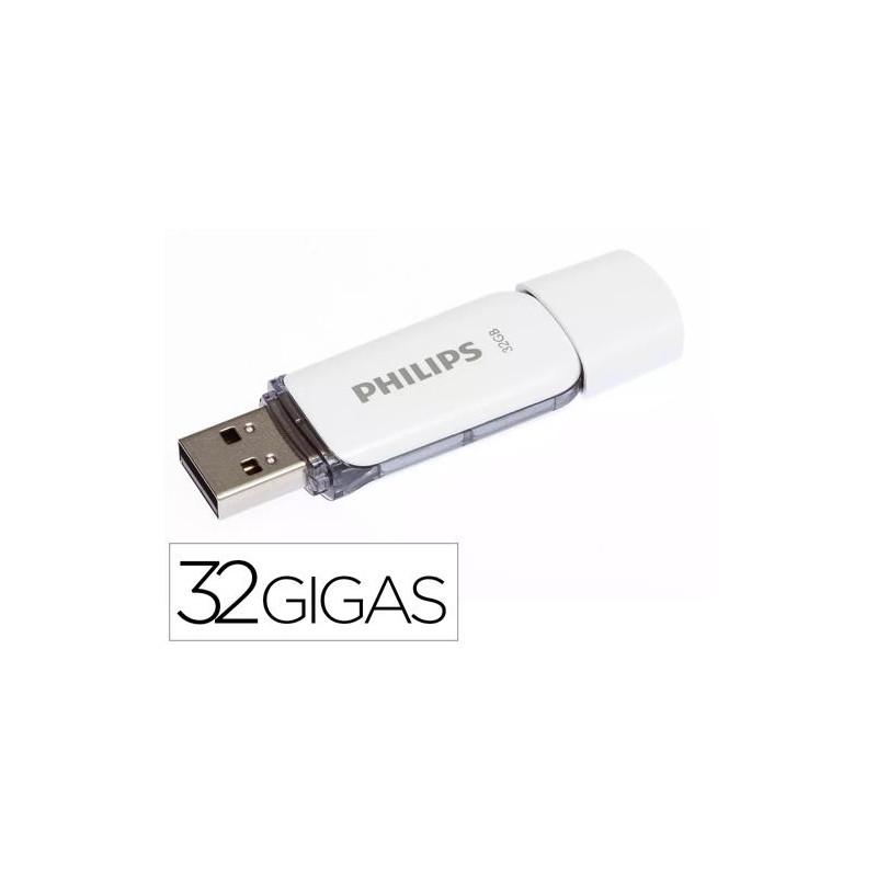 MEMORIA USB PHILIPS FLASH USB 2.0 32GB SNOW GREY