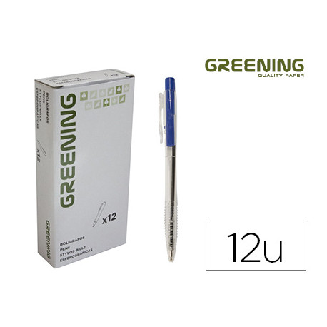 BOLIGRAFO GREENING AZUL RETRACTIL