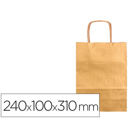 BOLSA KRAFT Q-CONNECT ORO ASA RETORCIDA 240X100X310 MM