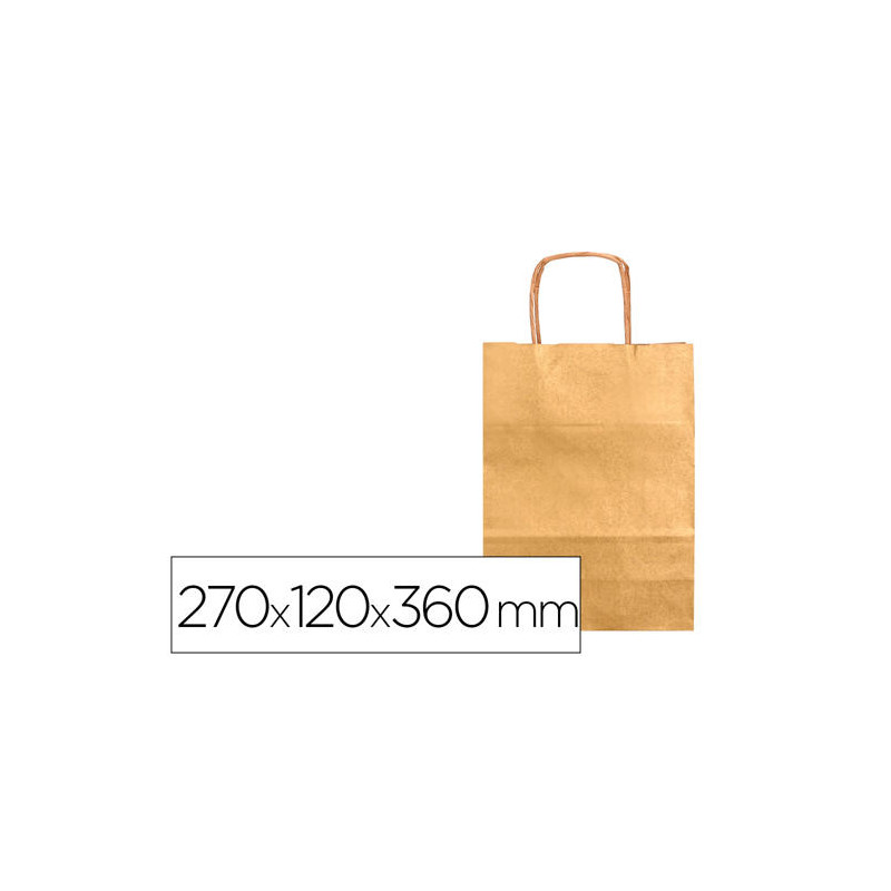 BOLSA KRAFT Q-CONNECT ORO ASA RETORCIDA 270X120X360 MM