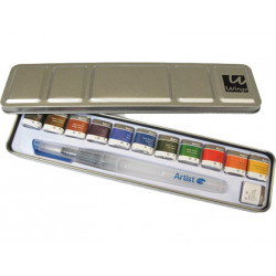 ACUARELA ARTIST START CAJA METAL 12 COLORES SURTIDOS + PINCEL RELLENABLE