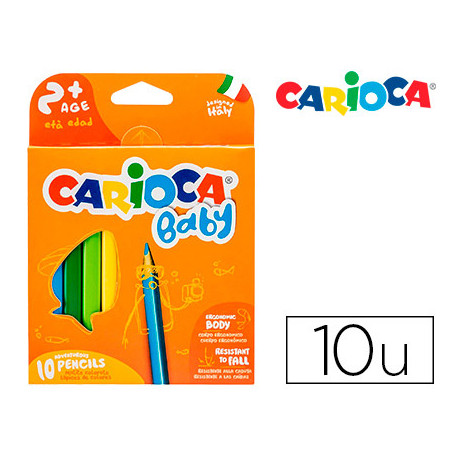 LAPICES DE COLORES CARIOCA BABY 2 A?OS CAJA DE 10 COLORES SURTIDOS