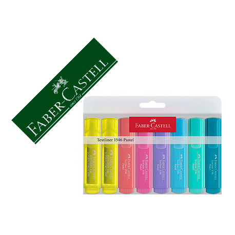 ROTULADOR FABER FLUORESCENTE 1546 COLOR PASTEL ESTUCHE 8 UNIDADES SURTIDAS