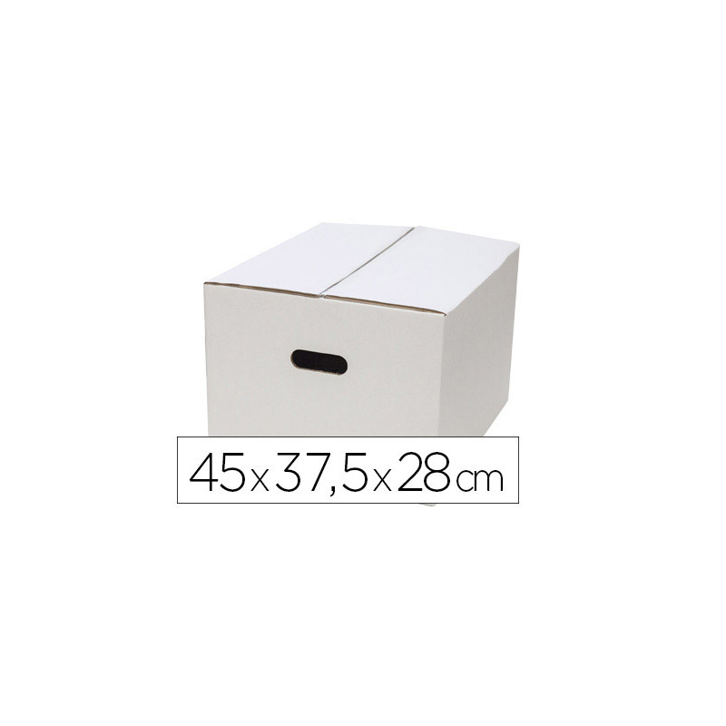 CAJA PARA EMBALAR Q-CONNECT AMERICANA ULTRARRESISTENTE CONASAS CARTON CANAL DOBLE 7 MM COLOR BLANCO 