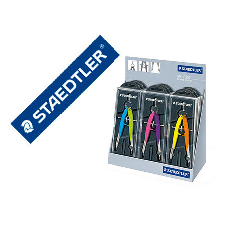 COMPAS STAEDTLER MICROMETRICO 556 CON HUSILLO Y RUEDA CENTRAL COLOR NEON