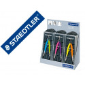 COMPAS STAEDTLER MICROMETRICO 556 CON HUSILLO Y RUEDA CENTRAL COLOR NEON