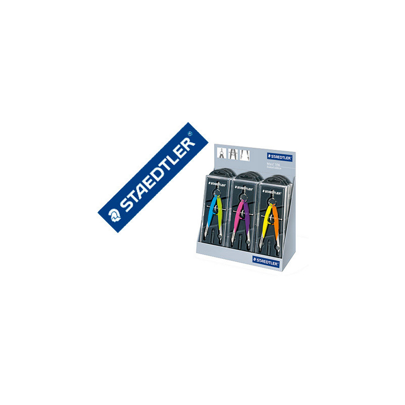 COMPAS STAEDTLER MICROMETRICO 556 CON HUSILLO Y RUEDA CENTRAL COLOR NEON