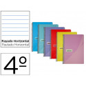 CUADERNO ESPIRAL PAPERCOP CUARTO TAPA PLASTICO 80H 90 GR RAYADO HORIZONTAL CON MARGEN COLORES SURTID