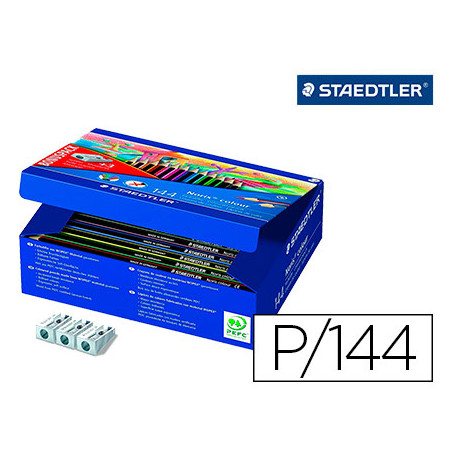 LAPIZ DE COLOR STAEDTLER WOPEX ECOLOGICO CAJA DE 144 UNIDADES SURTIDAS 12 COLORES SURTIDOS