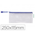 BOLSA MULTIUSOS TARIFOLD PVC 250X115 MM APERTURA SUPERIOR CON CREMALLERA PORTABOLIGRAFO Y CORREA COL