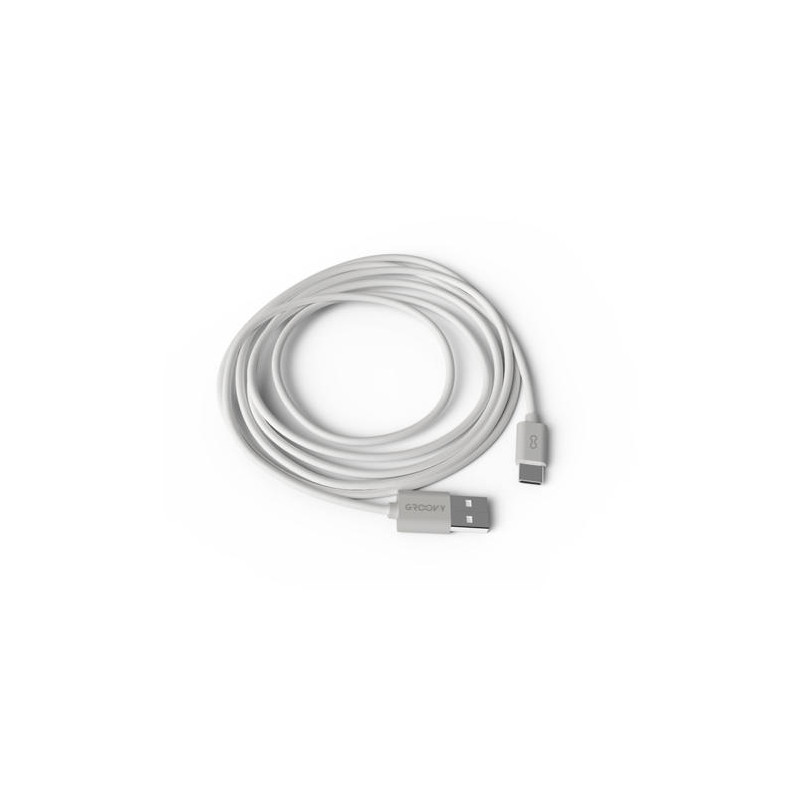 CABLE GROOVY USB-A A TIPO C LONGITUD 2 MT COLOR BLANCO