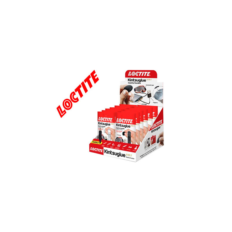 MASILLA REPARADORA LOCTITE KINTSU GLUE EXPOSITOR 16 UNIDADES 8 BLANCAS Y 8 NEGRAS