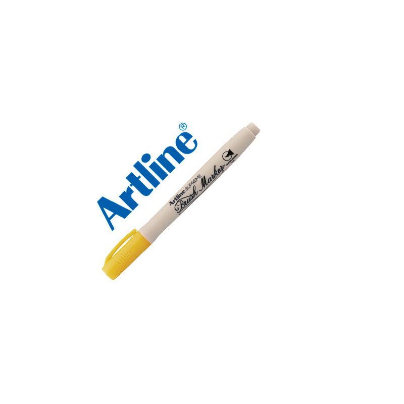 ROTULADOR ARTLINE SUPREME BRUSH PINTURA BASE DE AGUA PUNTA TIPO PINCEL TRAZO VARIABLE AMARILLO