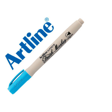 ROTULADOR ARTLINE SUPREME BRUSH PINTURA BASE DE AGUA PUNTA TIPO PINCEL TRAZO VARIABLE CELESTE