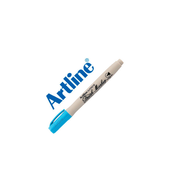 ROTULADOR ARTLINE SUPREME BRUSH PINTURA BASE DE AGUA PUNTA TIPO PINCEL TRAZO VARIABLE CELESTE