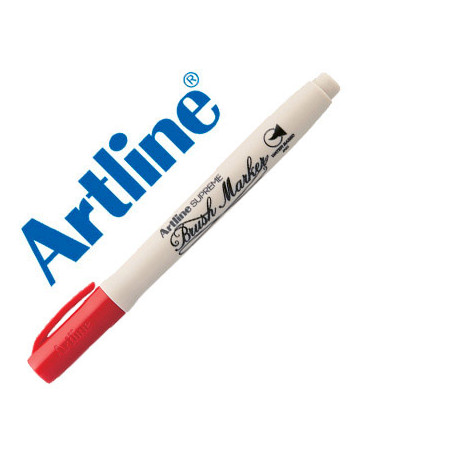 ROTULADOR ARTLINE SUPREME BRUSH PINTURA BASE DE AGUA PUNTA TIPO PINCEL TRAZO VARIABLE ROJO