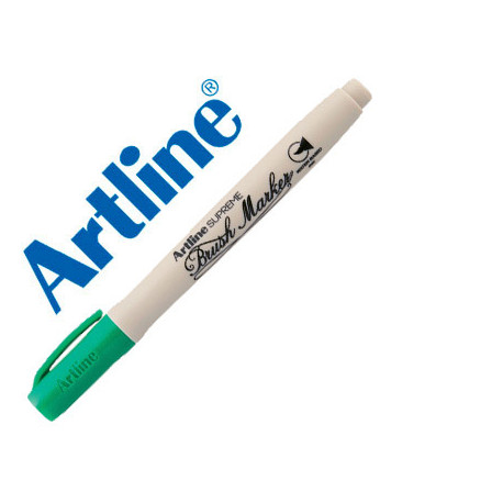 ROTULADOR ARTLINE SUPREME BRUSH PINTURA BASE DE AGUA PUNTA TIPO PINCEL TRAZO VARIABLE VERDE