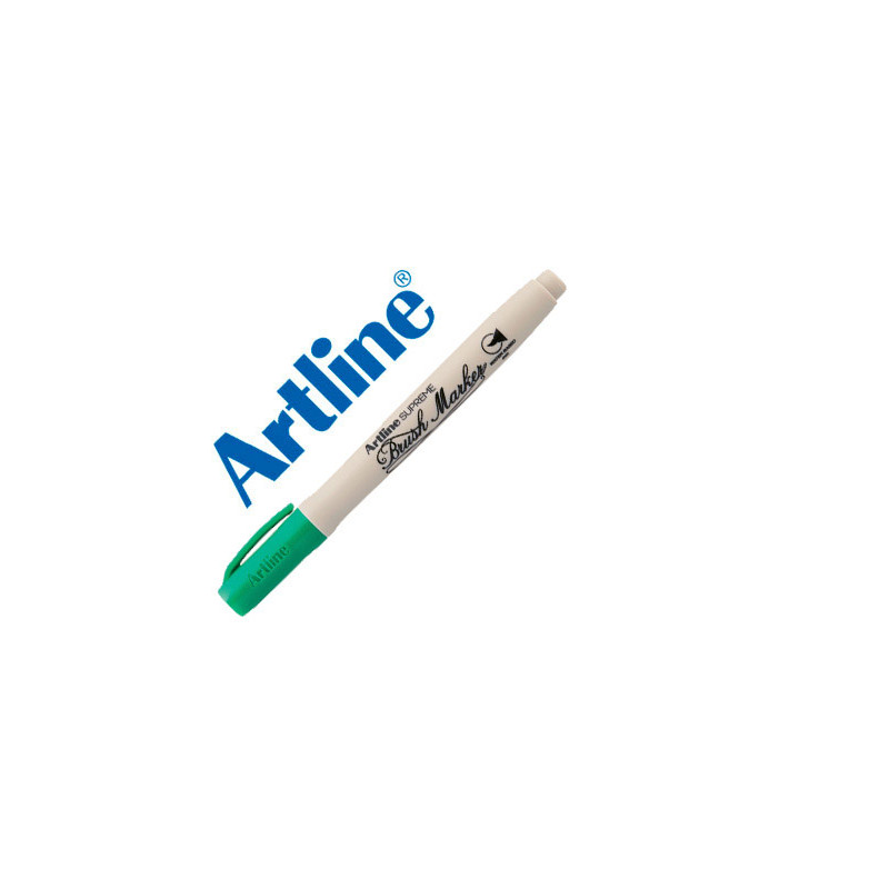 ROTULADOR ARTLINE SUPREME BRUSH PINTURA BASE DE AGUA PUNTA TIPO PINCEL TRAZO VARIABLE VERDE