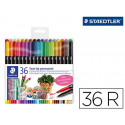 ROTULADOR STAEDTLER PERMANENTE DOBLE PUNTA 3187 ESTUCHE DE 36 UNIDADES COLORES SURTIDOS