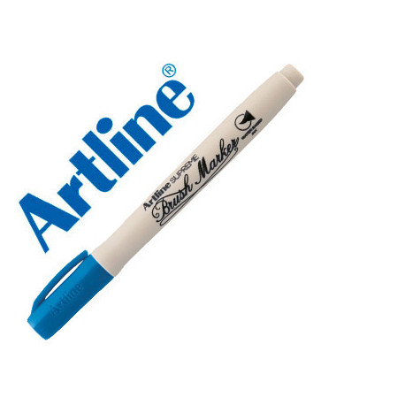 ROTULADOR ARTLINE SUPREME BRUSH PINTURA BASE DE AGUA PUNTA TIPO PINCEL TRAZO VARIABLE AZUL