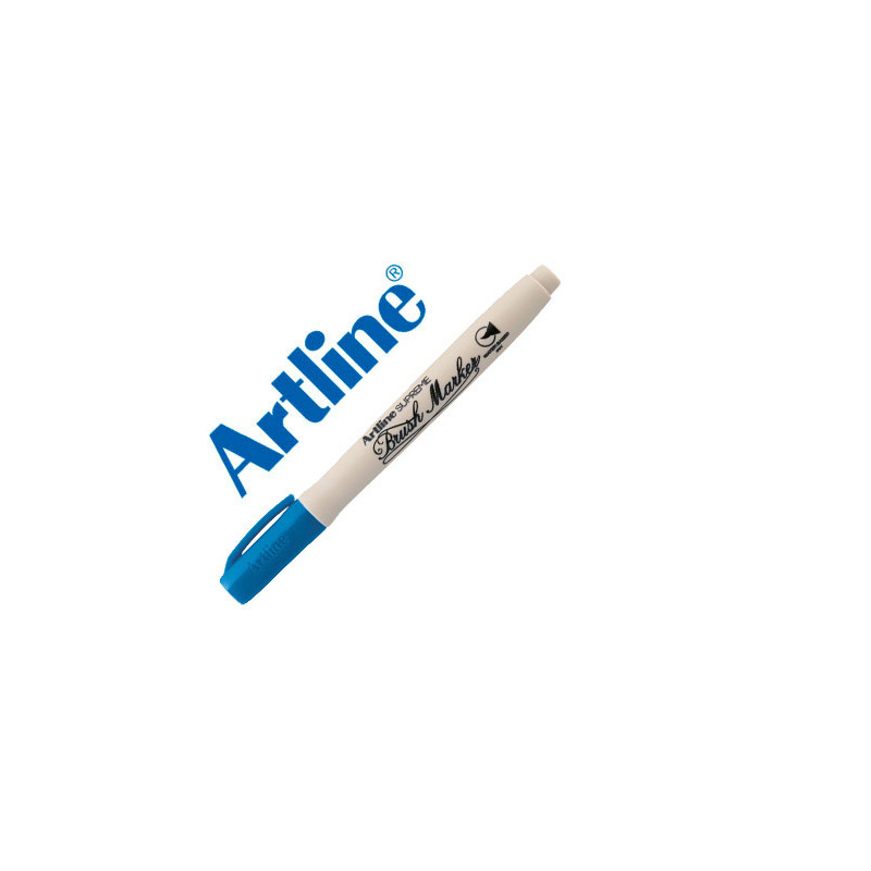 ROTULADOR ARTLINE SUPREME BRUSH PINTURA BASE DE AGUA PUNTA TIPO PINCEL TRAZO VARIABLE AZUL