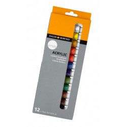 PINTURA ACRILICA DALER ROWNEY SIMPLY CAJA DE 12 COLORES SURTIDOS TUBO DE 12 ML